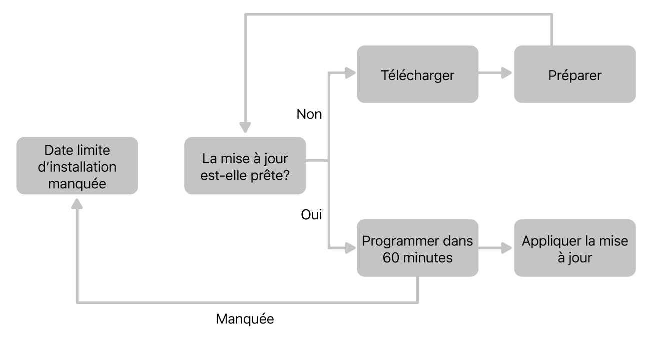 Graphique sur les mises à jour logicielles.