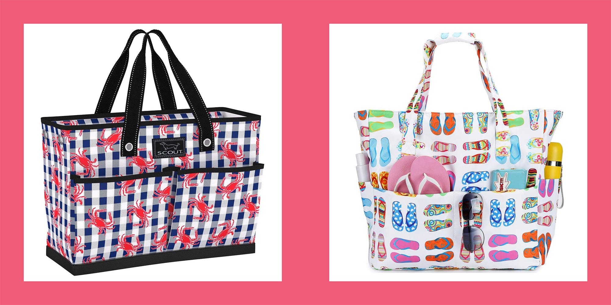 two beach totes side by side