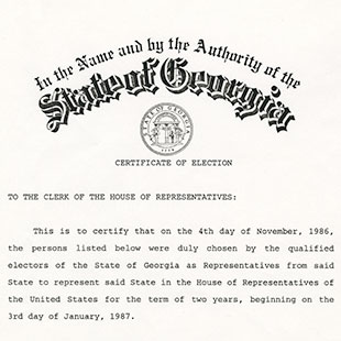 Georgia Delegation Election Certificate