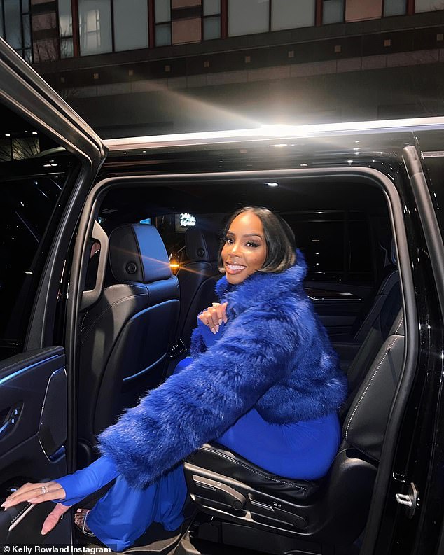 Rowland, who portrays the role of Mea Harper in the Netflix motion picture, had her hair in a short bob as she was pictured in a room and a black SUV during Tuesday's event