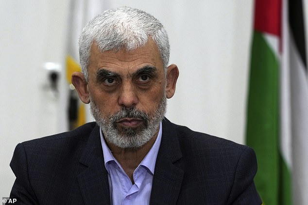 Arrest warrants have also been issued for three Hamas leaders including Yahya Sinwar (pictured), who masterminded the October 7 attacks