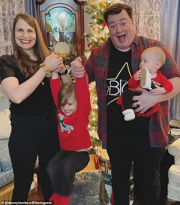 Danny Tamberelli, 42, rose to fame in kids shows and movies in the 1990s - but now is main role is as a husband and dad to Alfie, four, and daughter Penelope, one