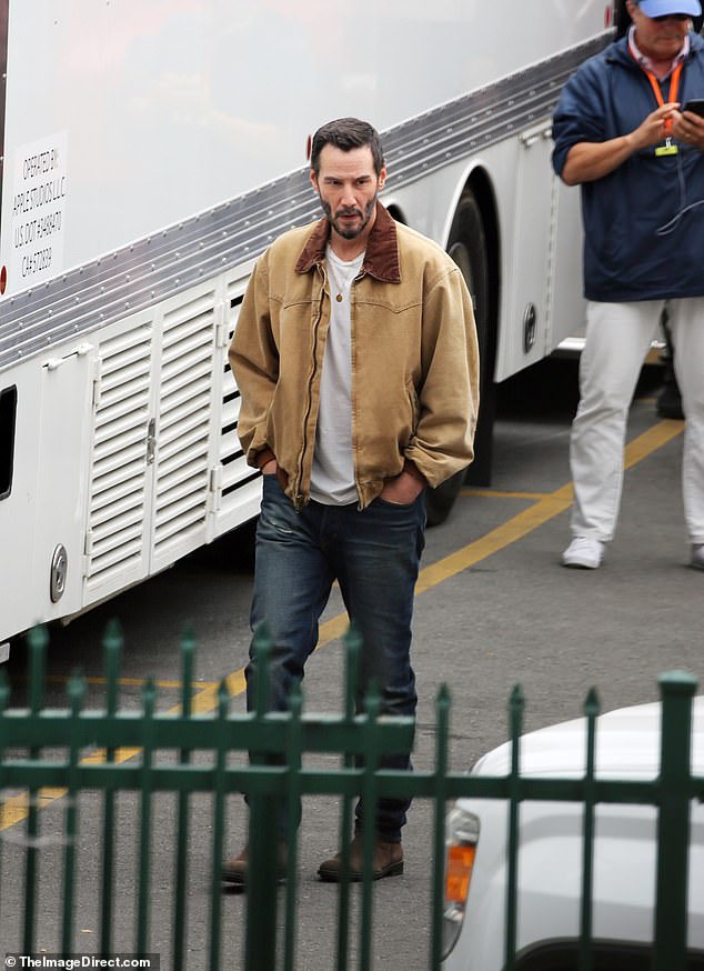 Keanu Reeves has been hard at work filming his upcoming dark comedy Outcome as of late, but on Tuesday he was able to enjoy a moment of downtime on the Los Angeles set