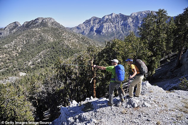 Climbers take stock of the incredible view atop a Vegas mountaintop