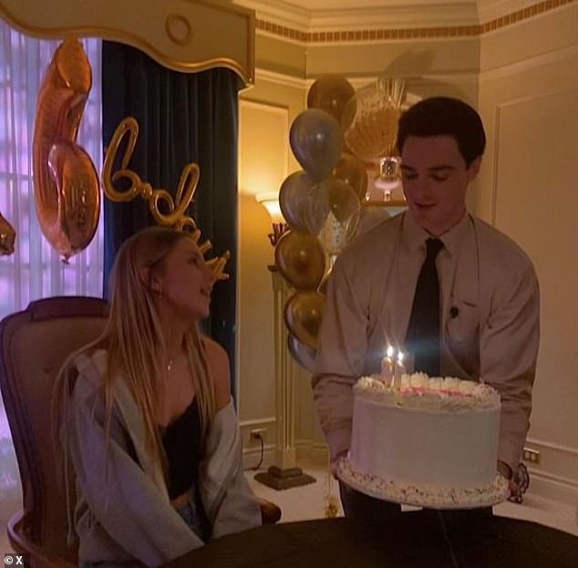 A picture surfaced on social media of the 26-year-old Saltburn actor delivering Romy's birthday cake