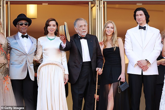 The 17-year-old also posed alongside ( from L-R) Giancarlo Esposito, Aubrey Plaza, Francis Ford Coppola and Adam Driver