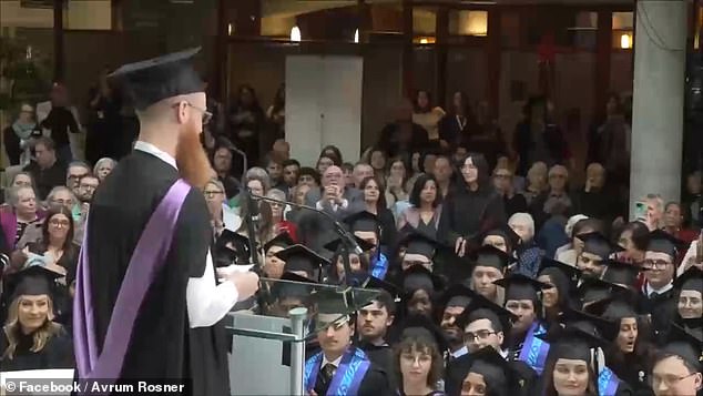 A video of his speech had been shared onto the University of Manitoba's YouTube page before it was removed