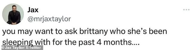 The Valley star, 44, posted a since-deleted Tweet about Brittany, 35, on Wednesday morning, days after revealing the two are open to 'dating other people'; She is pictured in April