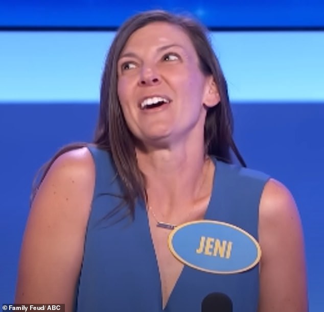 Married contestant Jeni couldn't help but hazard a cheeky guess - and answered 'the bedroom'