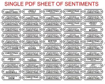 Lili of the Valley Simply Print Everything Christmas Sentiment Labels, PDF, Digital