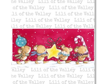 LOTV Full Colour Simply Print - GC - Christmouse Decorations, 3 Page PDF, Digital