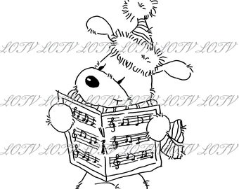 LOTV Digi Stamp - GC - Carol Singing Dog, JPEG