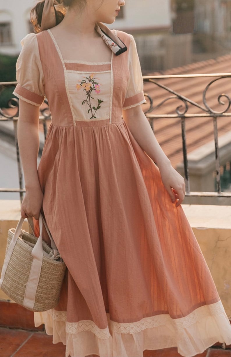 French Vintage Dress-Victorian Dress-MilkMaid Dress-Vintage image 2