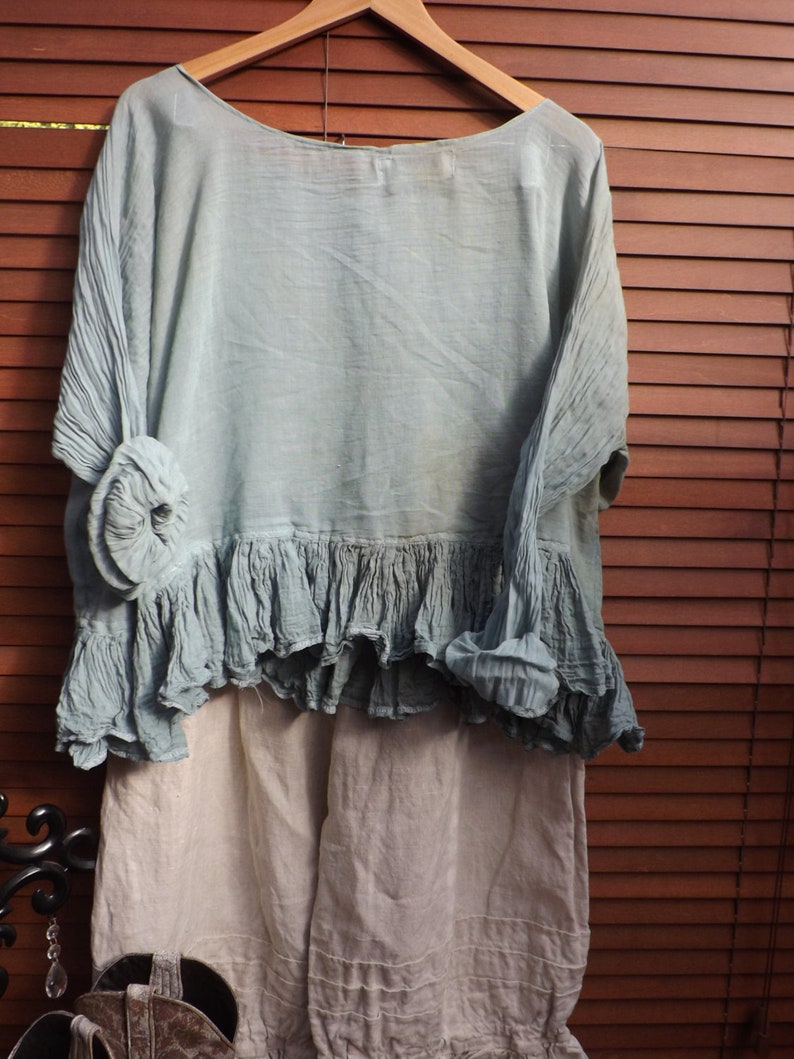 Oversized boxy top Quirky funky lagenlook hand made hand dyed image 1
