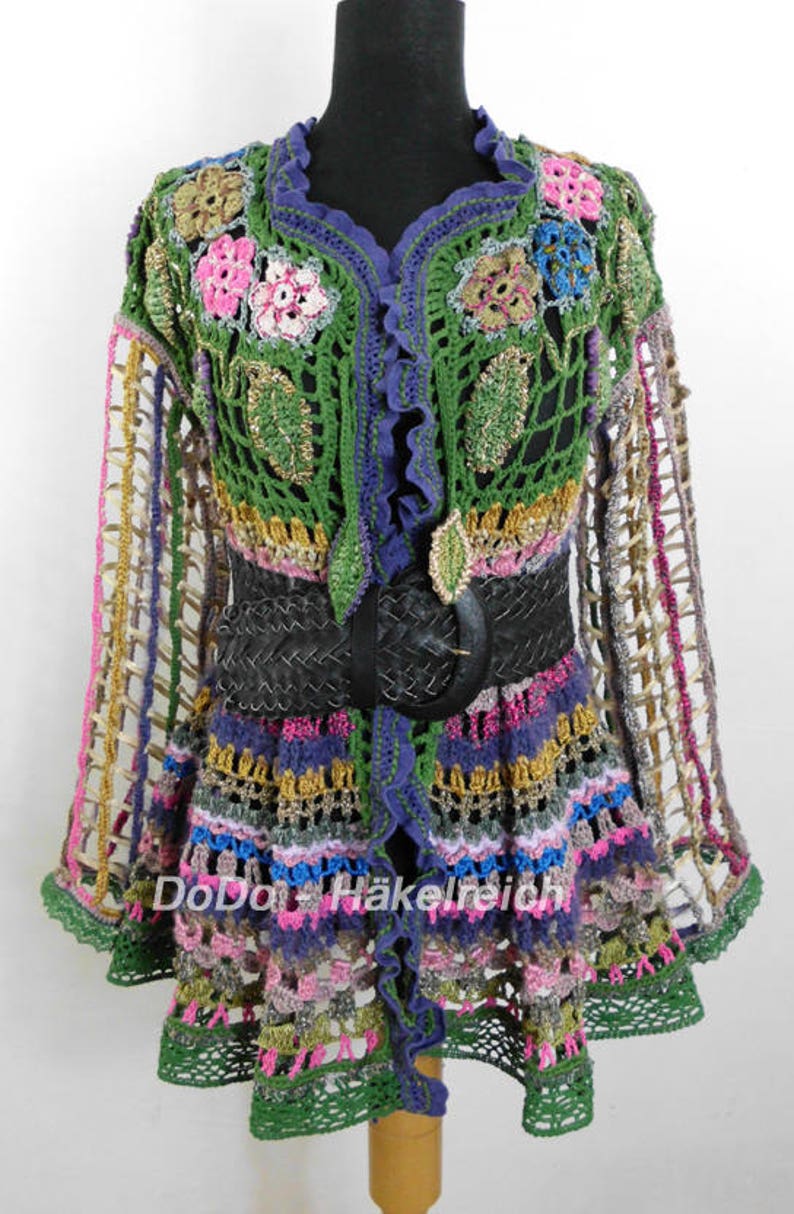 Crochet Hippie Jacket 70s styleSwinger jacket effektivs image 1