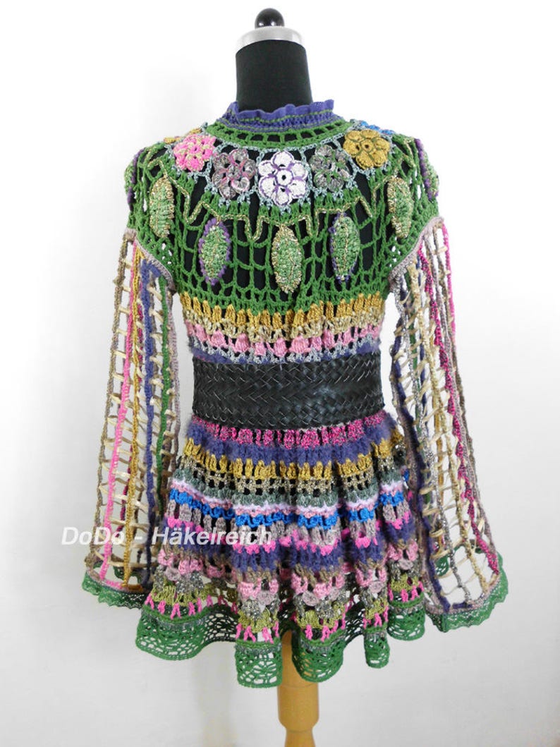 Crochet Hippie Jacket 70s styleSwinger jacket effektivs image 2