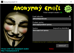 Anonymný email - náhled