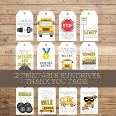 12 printable bus driver thank you tags