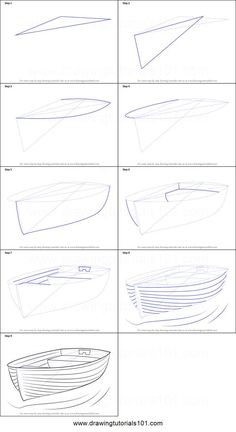 how to draw a boat step by step