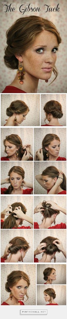 The Freckled Fox: Hair Tutorial// The Gibson Tuck... - a grouped images picture - Pin Them All Vintage Hairstyles, Freckled Fox Hair, Gibson Tuck, Freckled Fox, Fox Hair, Wedding Hairstyles Tutorial, Short Hairstyle, Hair Updo, Elegant Hairstyles