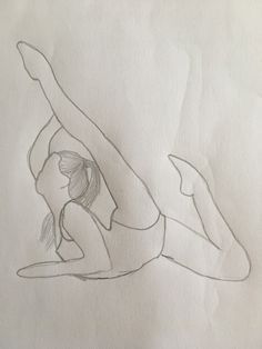 a drawing of a woman doing a handstand