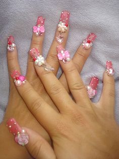 ★Pinky rose, heart, and bow nails★ by Pinky Anela, via Flickr Crafts, Manicures, Nail Envy, Nail Set, Nails Desing, Nice Nails