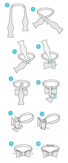 How To Tie A Bow Tie | Ties.com Simpul Pita, Tie A Necktie, Pola Macrame, Fashion Infographic, Neck Tie Knots
