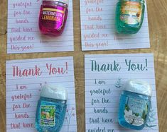 four handmade thank you notes with jars on them