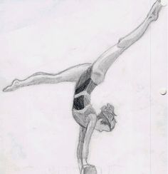 a drawing of a person doing a trick on a skateboard in the air with one hand