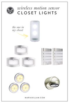 an advertisement for the new led motion sensor closet lights