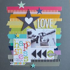 a scrapbook page with an image of a star and the words love on it