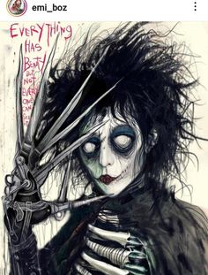 a drawing of a woman with scissors in her hand and the caption says, every thing this is scary