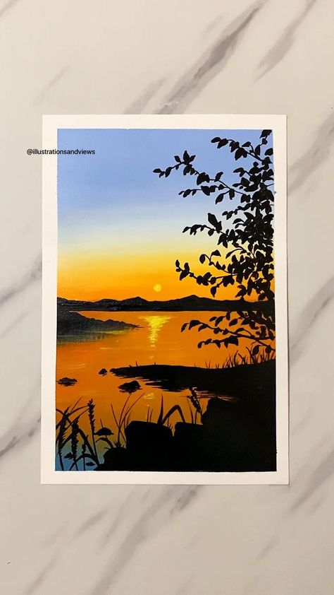 Acrylic sunset painting tutorial for beginners | Canvas painting, Nature art painting, Sky art painting Sky Art Painting, Seni 2d, Simple Canvas Paintings, Canvas Painting Tutorials, Soyut Sanat Tabloları, Seni Cat Air, Canvas Painting Designs, Landscape Art Painting, Abstract Art Painting Diy