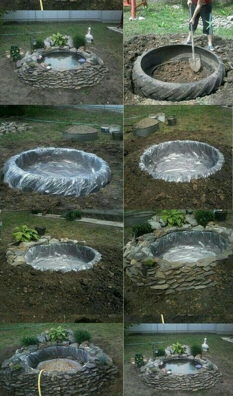 Backyard Water Feature Diy, Reka Bentuk Landskap, Reban Ayam, Diy Backyard Decor, Backyard Water Fountains, Kebun Herbal, Taman Diy, Garden Improvement, Taman Air