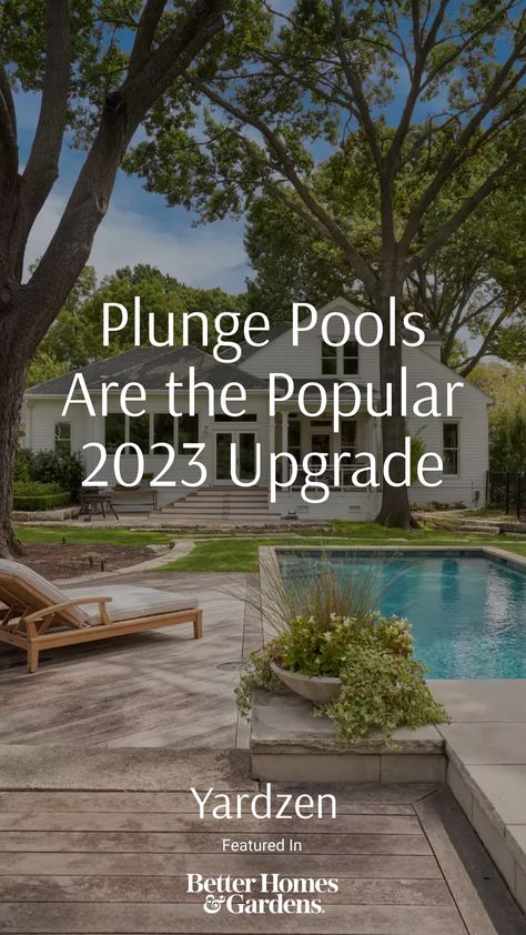 Outdoor Small Pool Ideas, Plung Pools Small Backyards, Small Dipping Pool Backyards, Plunge Pool Backyard Ideas, Small Modern Pools Backyard, Small Swimming Pools Backyard Budget, Endless Pool Backyard Small Spaces, Endless Pools Backyard, Sloped Yard Pool Ideas