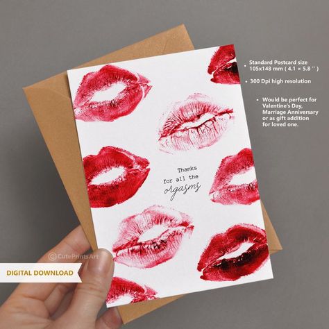 Kiss Day Gifts For Him, Paper Made Gifts, Home Made Gift For Boyfriend, Personal Valentines Gifts For Him, Valentine's Day Present, All Kisses For You Card, All Kisses For You, Only For You, Kiss On Paper Lipstick For Boyfriend