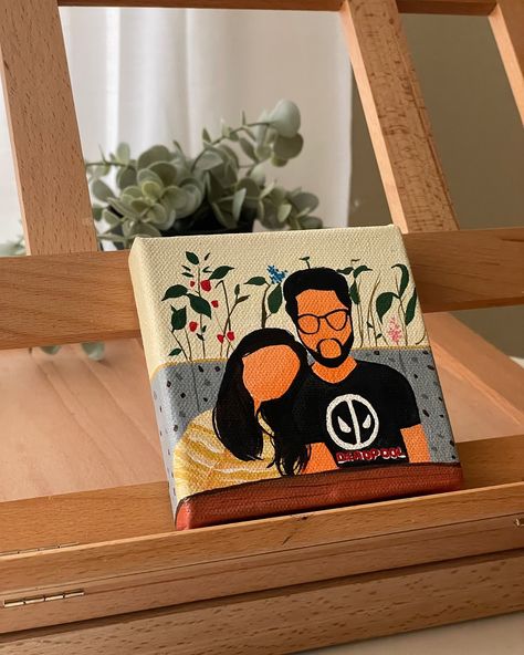 Taking orders for customised paintings🩷 dm to order!💌 Flat face illustrations - available on 3 sizes Prices are inclusive of Free shipping and mini easel Customised paintings, custom painting, handmade painting, handmade gifts, personalised gifts India, small business India, faceless painting, couple artwork, gifts for her, gifts for him #customisedgifts #customisedpaintings #customisedpainting #coupleart #facelessportrait #facelesspainting #handmadegifts #customizedpainting #custompaint... Tela, Handmade Birthday Gifts For Him, Couples Art Painting, Diy Gifts For Couples, Cute Couple Paintings, Painting For Couples, Couples Paintings, Couples Painting Ideas, Faceless Painting