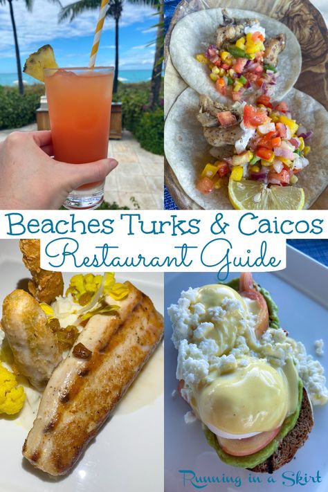 Beaches Turks and Caicos Restaurant Guide - A complete guide to the restaurants at Turks in Caicos Beaches resort in Providenciales. There are over 20 dining options at this luxury all inclusive resort and here are the top picks for breakfast, lunch, dinner, snacks and the can't miss meals. This is a can't miss guide before your trip! Caribbean travel, Family travel, luxury travel / Running in a Skirt #beachesturksandcaicos #allinclusive #resortreview #familytravel #luxurytravel #foodietravel Conch Salad, Turks And Caicos Resorts, Turks And Caicos Vacation, Beaches Turks And Caicos, Caribbean Hotels, Dinner Snacks, California Food, Travel Luxury, All Inclusive Resort