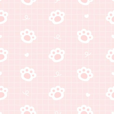 Lindo gato patas huella sin fisuras de f... | Premium Vector #Freepik #vector #patron #gato #papel-pintado #lindo Wallpapers Rosa, Paw Background, Paw Wallpaper, Kawaii Background, Cat Background, 패턴 배경화면, Cute Pastel Wallpaper, Soft Wallpaper, Art Manga