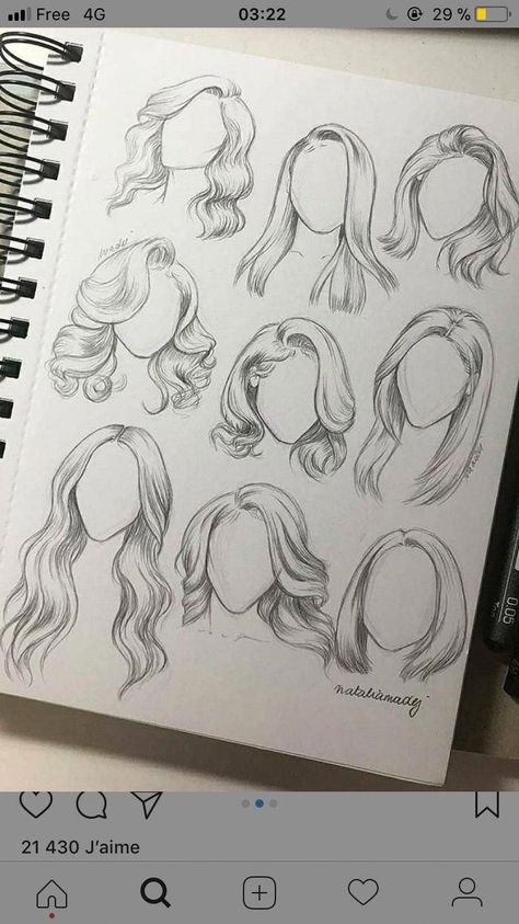 Drawing Hair, Drawing Hands, Hair Drawing Ideas, Drawing Ideas Inspiration, Easy Pencil Drawings, Contour Drawing, Pencil Sketch Drawing, Seni Dan Kraf, Seni 2d