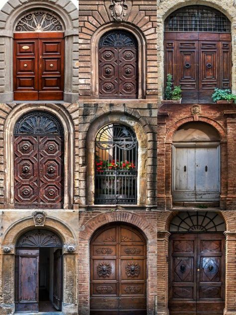 Tuscan doors from Sienna just pretty door. My front door is a rather boring color and style. Front has a tuscan flair...someday. Italy Scrapbooking, Tuscan Doors, Italian Doors, Metal Garden Gates, Tuscan Style Homes, Gorgeous Doors, Tuscan Design, Tuscan House, Mediterranean Home Decor