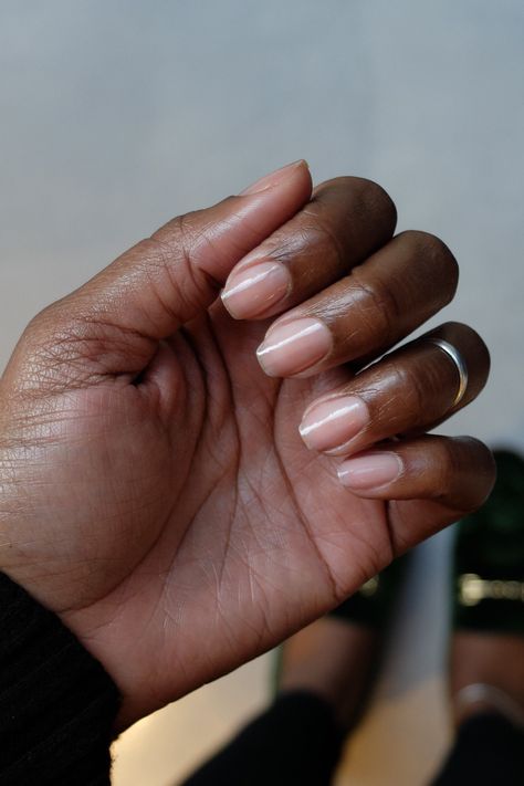 Manicure Ideas Real Nails, Clean Nails Brown Skin, Regular Polish Nails Manicures, Bare Nails Acrylic, Natural Plain Nails, At Home Mani Pedi, Simple Clean Manicure, Natural Nails No Nail Polish, Bare Hands Manicure