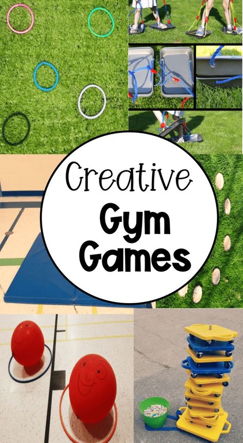 A simple activity based on classroom themes and units. Kids will love these gym games for kindergarten. A few supplies and lots of fun! Gym Games For Kindergarten, Pe Games For Kindergarten, Gym Class Games, Gym Class Ideas, Physical Activity Games, Preschool Gym, Games For Grade 1, Curriculum For Kindergarten, Games For Kindergarten