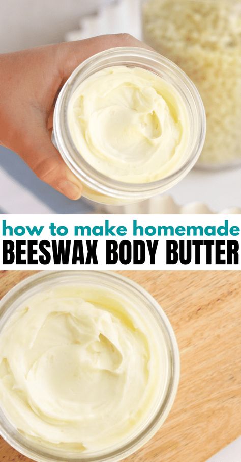 Homemade Skincare Face, Body Butter Recipe Homemade, Beeswax Recipes, Diy Body Butter Recipes, Homemade Body Lotion, Homemade Lotion Recipe, Whipped Lotion, Shea Butter Lotion, Natural Body Butter