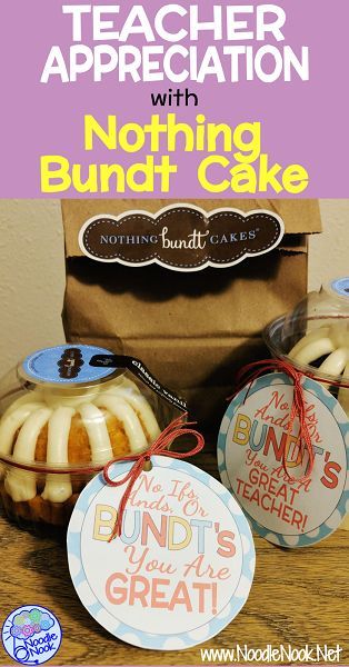 There are several times throughout the year when I want to send some love to my kid's teachers for teacher appreciation, holiday gifts, end of the year teacher gifts and birthdays... Cute and simple DIY teacher appreciation with FREE Nothing Bundt Cake Labels! Teacher Appreciation, Teacher Gifts, Diy, Cake, Teacher Appreciation Gifts Diy, Teacher Appreciation Diy, Appreciation Gifts Diy, Teacher Gift Tags, Diy Teacher Gifts