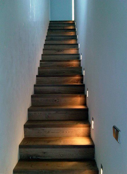 Top 60 Best Staircase Lighting Ideas - Illuminated Steps Narrow Staircase Ideas, Stairway Lighting Ideas, Staircase Lighting Ideas, Stairs Lighting, Stairwell Lighting, Stairway Lighting, Narrow Staircase, Stair Lights, Flooring For Stairs