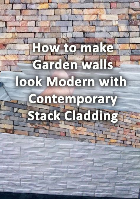 If you want garden or outdoor walls to look contemporary and modern stack cladding is one of the best options. Not only is it easy to lay it looks clean and contemporary with an exciting visual texture. Small shadows and rustic shapes within the surface really help to lift and provide impact to vertical surfaces. Cladding For Exterior Wall, External Wall Cladding House Exteriors, Cladding Garden Wall, Outdoor Wall Design Ideas, Outside Wall Design, Garden Wall Cladding, Backyard Wall Ideas, Garden Wall Ideas, External Wall Cladding