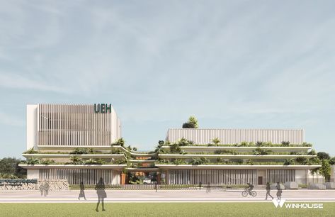 Idea 3426534: University of Economics HCMC by WINHOUSE Architecture & Construction in Nha Trang, Vietnam Hospital Architecture, University Architecture, Impressive Architecture, Layered Architecture, Site Analysis Architecture, Architecture Work, Mass Building, Interior Architecture Drawing, Architectural Engineering