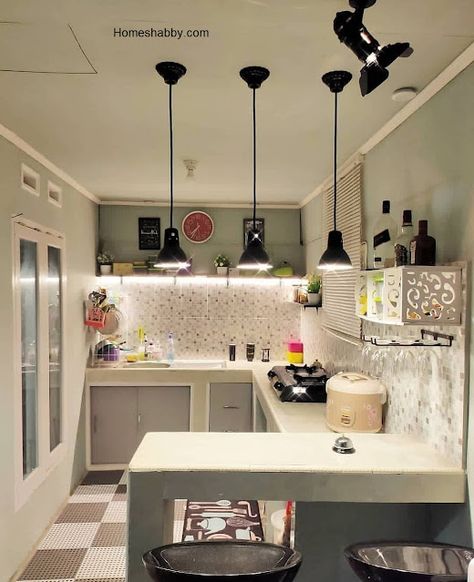 Model Dapur Mini Bar, Kitchen Cafe Design, Dapur Minibar, Dapur Aesthetic Simple, Dapur Mini Bar, Kitchen Set Mini Bar, Mini Bar Kitchen, Kitchen Set Minimalist, Dapur Aesthetic