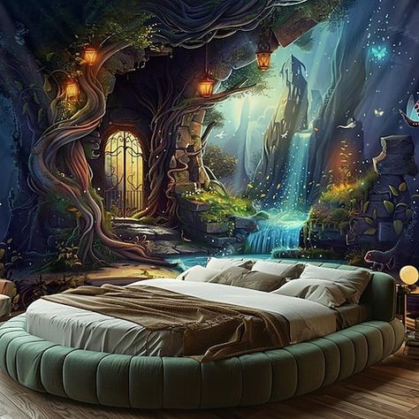 Dream Tree House, Forest Room Decor, Forest Room, Fantasy Dream, Large Tapestry, Old Manor, Large Tapestries, Tapestry Wall Art, Amazon Home Decor